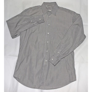Ermenegildo Zegna‎ Men's Long Sleeve Button Front Striped Shirt Size 39-15 1/2